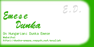 emese dunka business card